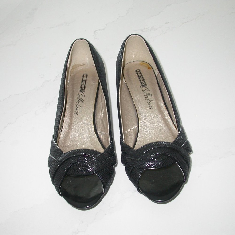 Open Toe Black Pumps